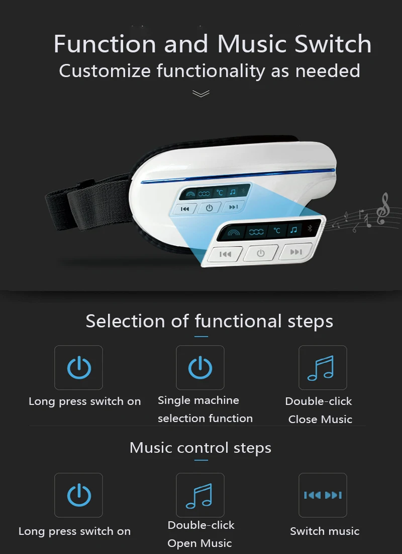 Электрический Bluetooth музыкальный массажер для глаз прибор для ухода за глазами Усталость от морщин снимает вибрационный массаж горячий компресс терапия очки