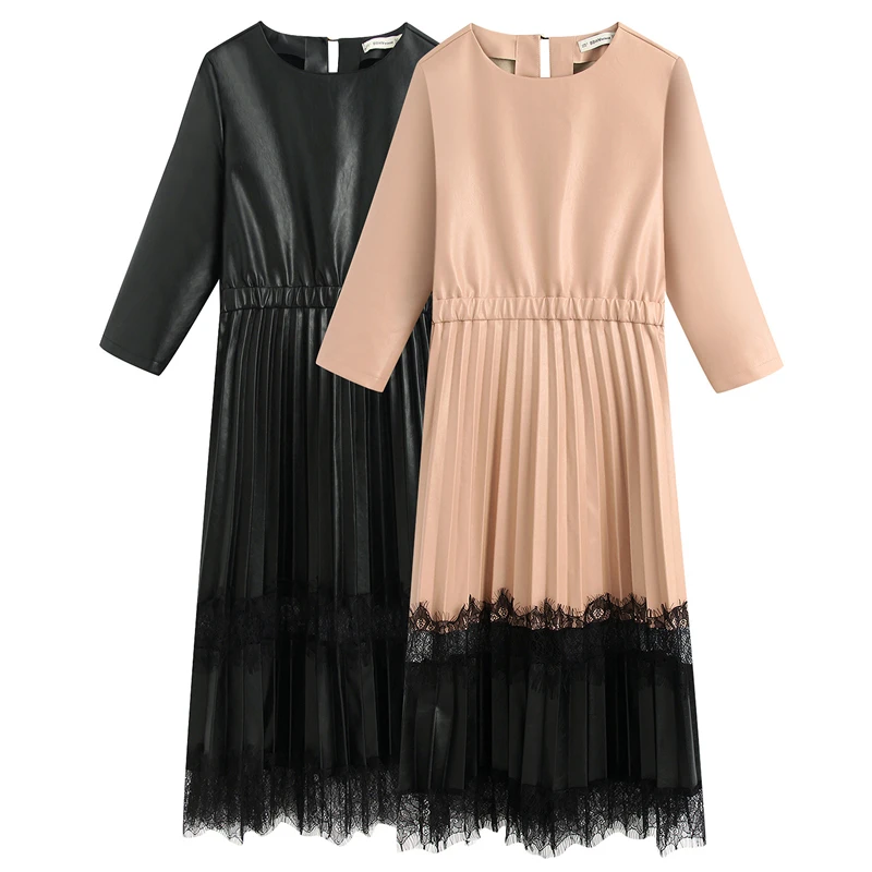 Облегающее кружевное платье женское сексуальное черное мини кожаное уличная