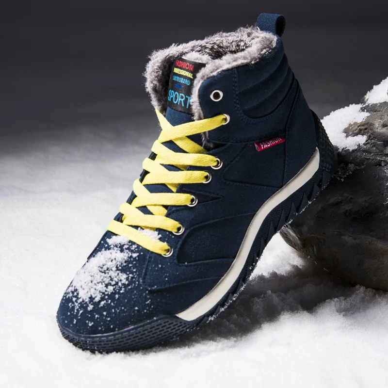 Hot Sale Plush Men Winter Snow Boot High Top Ankle Sneaker For -30 Degree Warm Casual Shoe Walking Shoes |