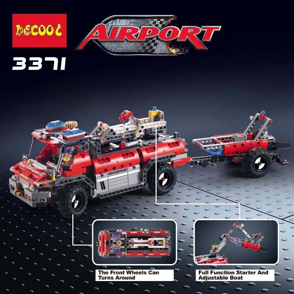 

Technic Series city 3371 1110pcs Airport rescue vehicle Fire car firefighter Building Blocks Bricks Birthday Gifts Boy Toys
