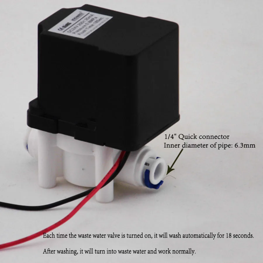 Electric Waste Water Ratio Solenoid Valve Of Pure Water Machine 24V 300cc18s Automatic Flushing RO Water Reverse Osmosis System 3pcs 1 4 inch flow control valve ro reverse osmosis membrane water purifier waste water than the regulator control valve