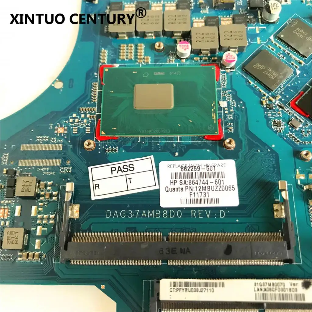 Preise 857389-601 Für HP 17-W 17-AB Laptop Motherboard DAG37AMB8D0 G37A 857389-501 Mit SR2FQ I7-6700HQ CPU 960M 4G 100% Getestet Ok