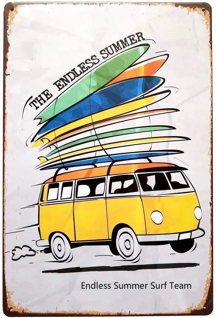 

Металлический знак классический шикарный веселый бесконечный летний декор для стен для серфинга в стиле ретро семейный Ресторан Бар пещер...