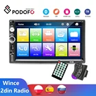 Автомагнитола Podofo 2 Din с сенсорным экраном 7 '', радио со встроенным Bluetooth, FM, AUX, USB, SD-картой, управлением на руль, Mirror Link
