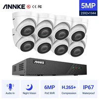 annke 8ch fhd 5mp poe network video security system h 265 6mp nvr with 8x 5mp waterproof surveillance ip cameras with audio in