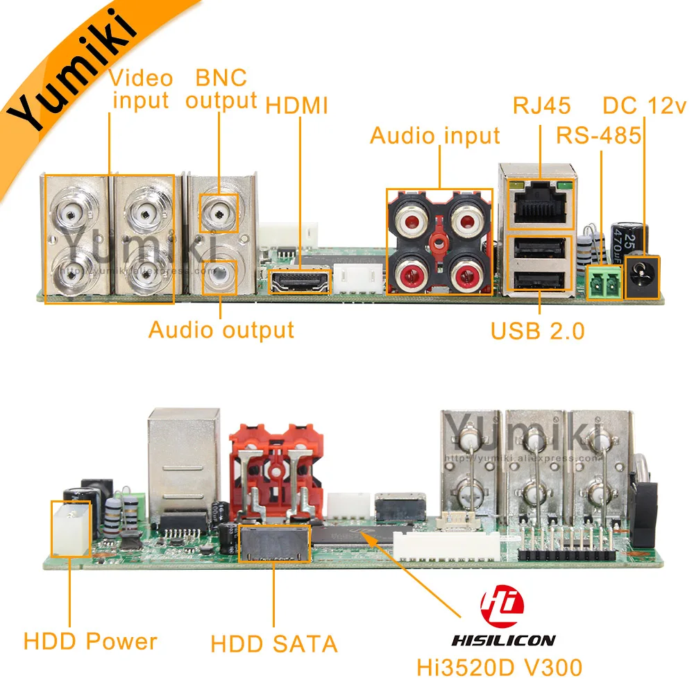 5 в 1 4CH/8CH/16CH AHD DVR видеонаблюдения безопасности CCTV рекордер DVR 1080N Гибридный DVR плата для аналогового AHD CVI TVI IP