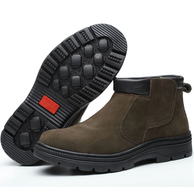Мужские повседневные защитные ботинки со стальным носком Замшевые для сварки