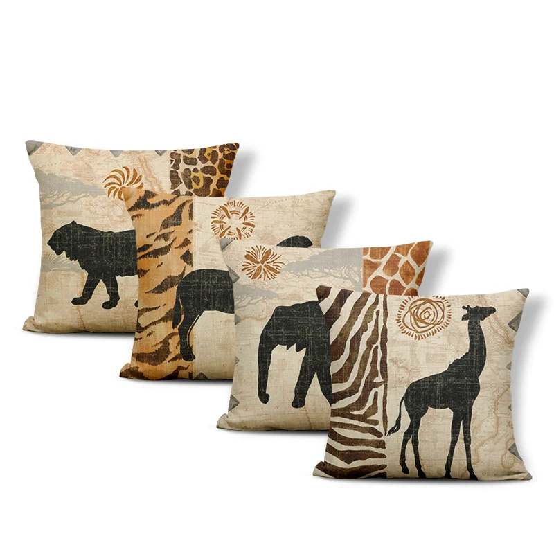 Наволочка из серии с животными домашний декор тигр слон обезьяна декоративные