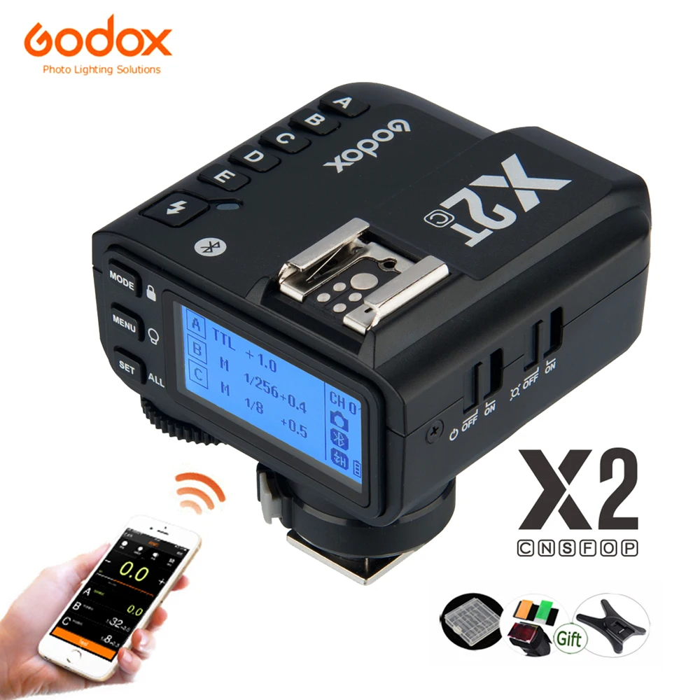 Godox X2T 2 4G ttl Беспроводной триггер для вспышки HSS 1/8000 передатчик C N S F O цифровой