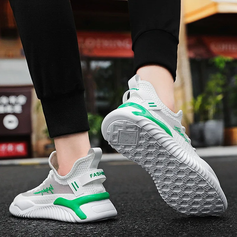 Кроссовки мужские из эластичной ткани Повседневная модная обувь на шнуровке