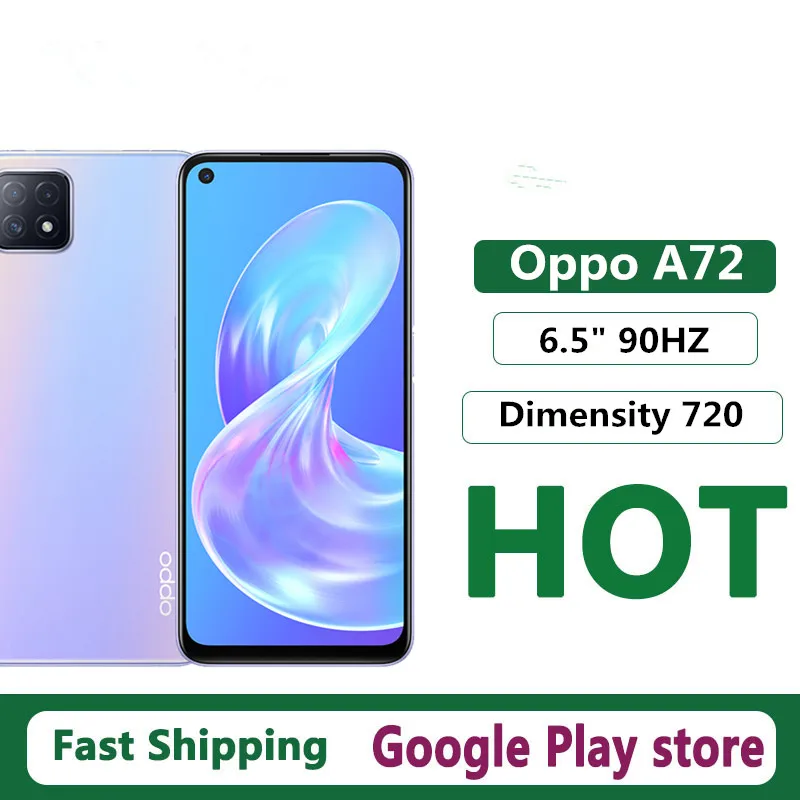 Новый Oppo A72 5G сотовый телефон с двумя слотами sim-карты отпечатков пальцев 6 5 &quot90 Гц