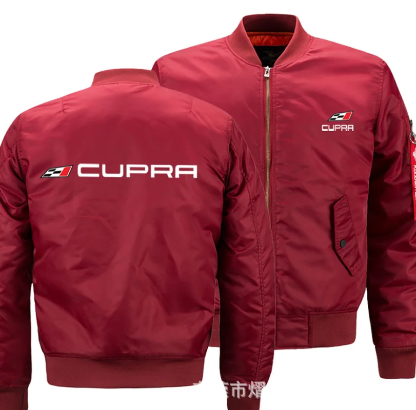 

2021 NEW Mens Warm CUPRA Fly Pilot jacket Car Logo Print Sweatshirt Hip Hop Male Clothing jacket h57