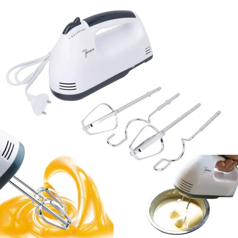 

7 Speed Electric Hand Mixer Whisk Egg Beater Cake Baking Mains Powered 180W EU