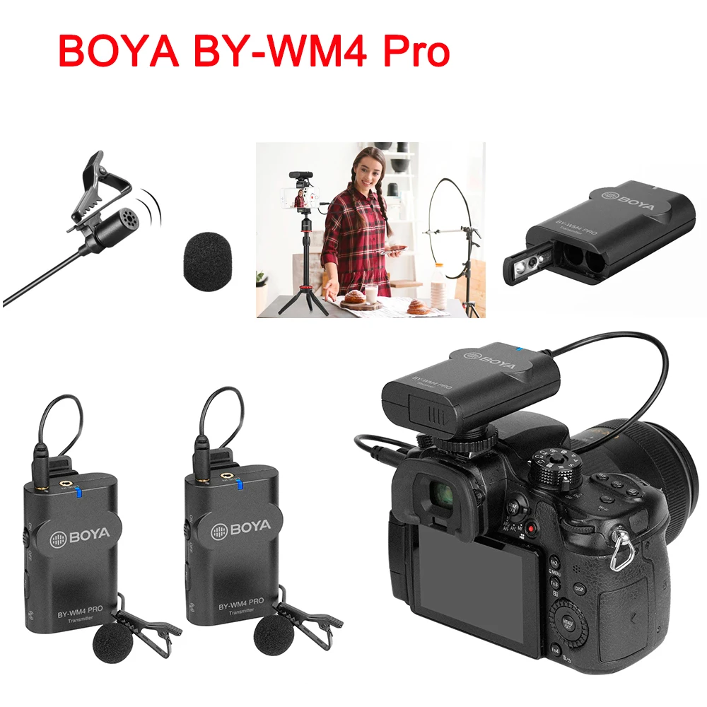 Беспроводной микрофон BOYA BY-WM4 Pro для цифровых зеркальных камер и телефонов