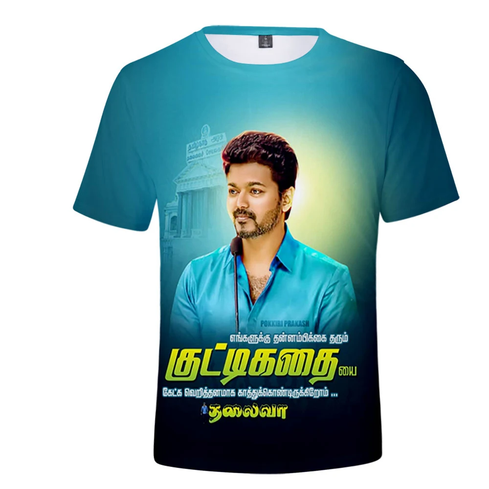2019 Новинка индийский фильм бигил 3D футболка главный герой Виджай принт короткий
