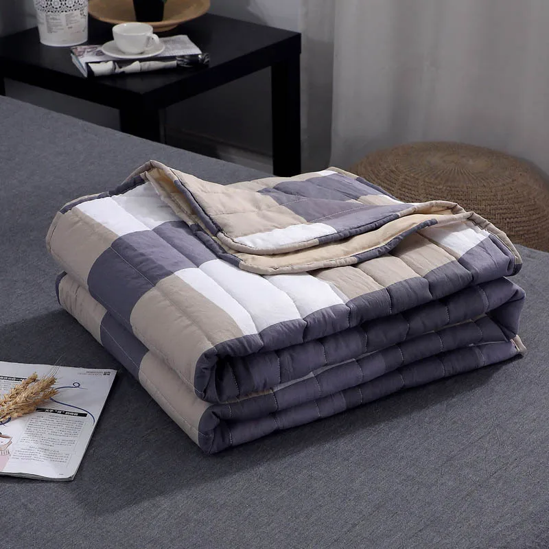 blue grid Soft Summer Quilt Breathable Throw Airplane Blankets Office Sofa Bedding Comforter Bed Cover Student Bedspread - Цвет: blue grid