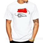 Мужская футболка с изображением Красного перца Чили и кистью, модная классическая стильная футболка, Мужская брендовая летняя хлопковая футболка