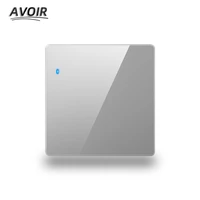 avoir light button switch 1234 gang 123 way onoff wall switches crystal grey glass panel dimming speed switch 10a 220v