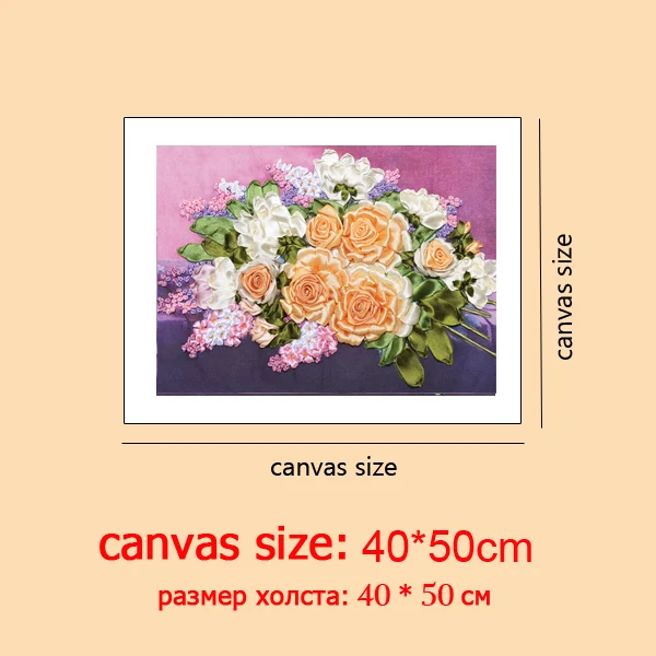C-0327 40x50cm DIY легкая лента для вышивания Распродажа для начинающих Рукоделие Набор для вышивания крестиком ручная работа шитье настенное Искусство Цветы Серия C-0325 - Цвет: C-0327 40x50cm