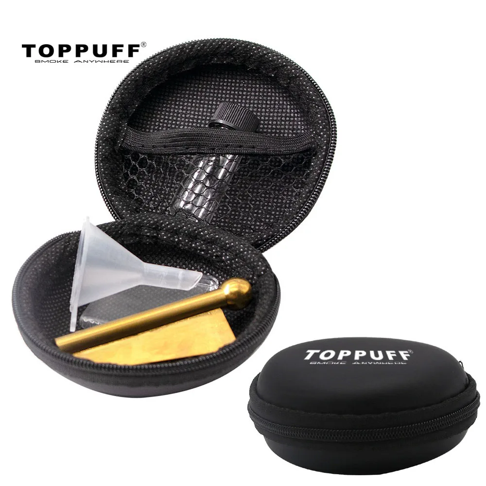 

TOPPUFF Snuff Set Metal Nasal Snuff Sniffer Straw Snorter Snuffer Tube With Blade Edge + Glass Pill Bottle + Plastic Funnel