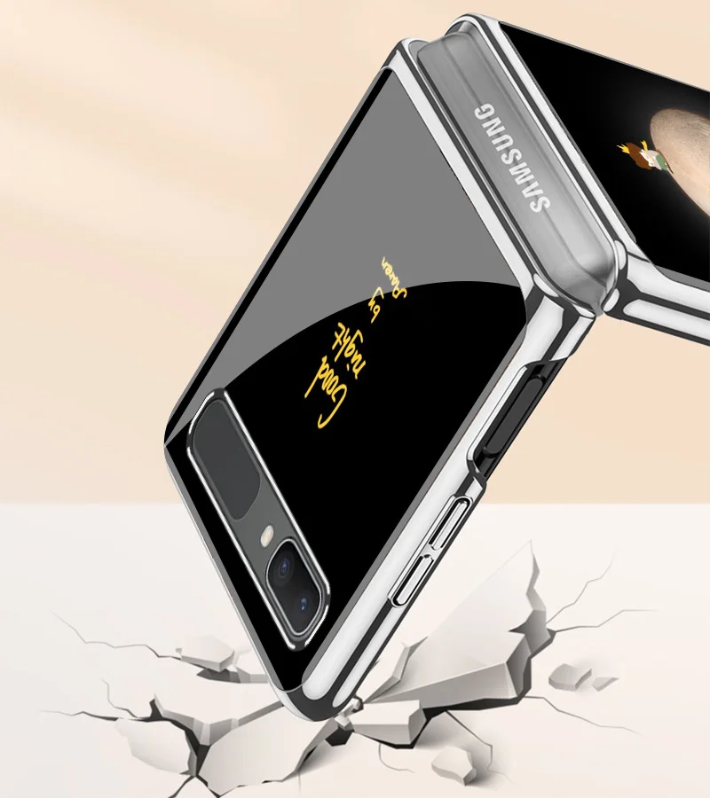 lovely cartoon case for samsung z flip 5g cover luxury f7000 tempered glass shockproof shell for samsung z flip f7070 case free global shipping