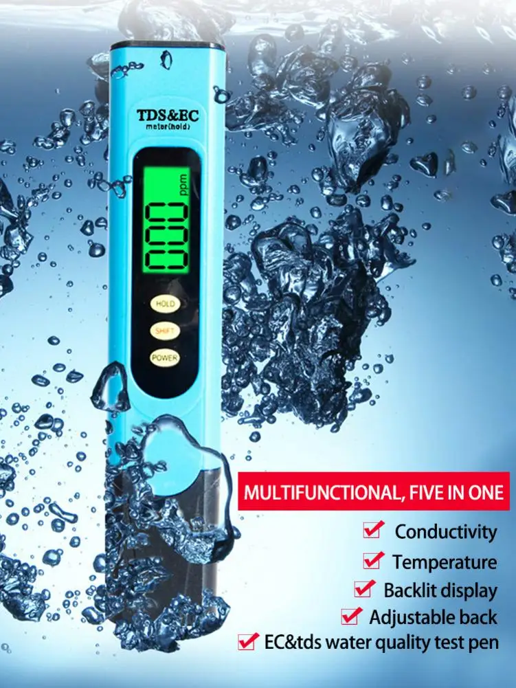 

Точность 0,01, цифровой ЖК-измеритель PH TDS EC, ручка для тестирования воды, аквариумный бассейн, автоматическая калибровка, тестер качества вод...