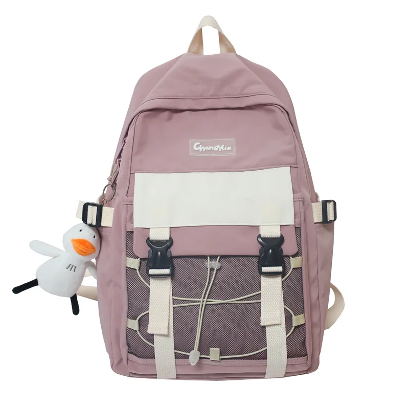 

EST Girls College Strings Kawaii Book Backpack Women School Bagpack Mesh Large Capacity bolsa feminina mochila shoulders bags