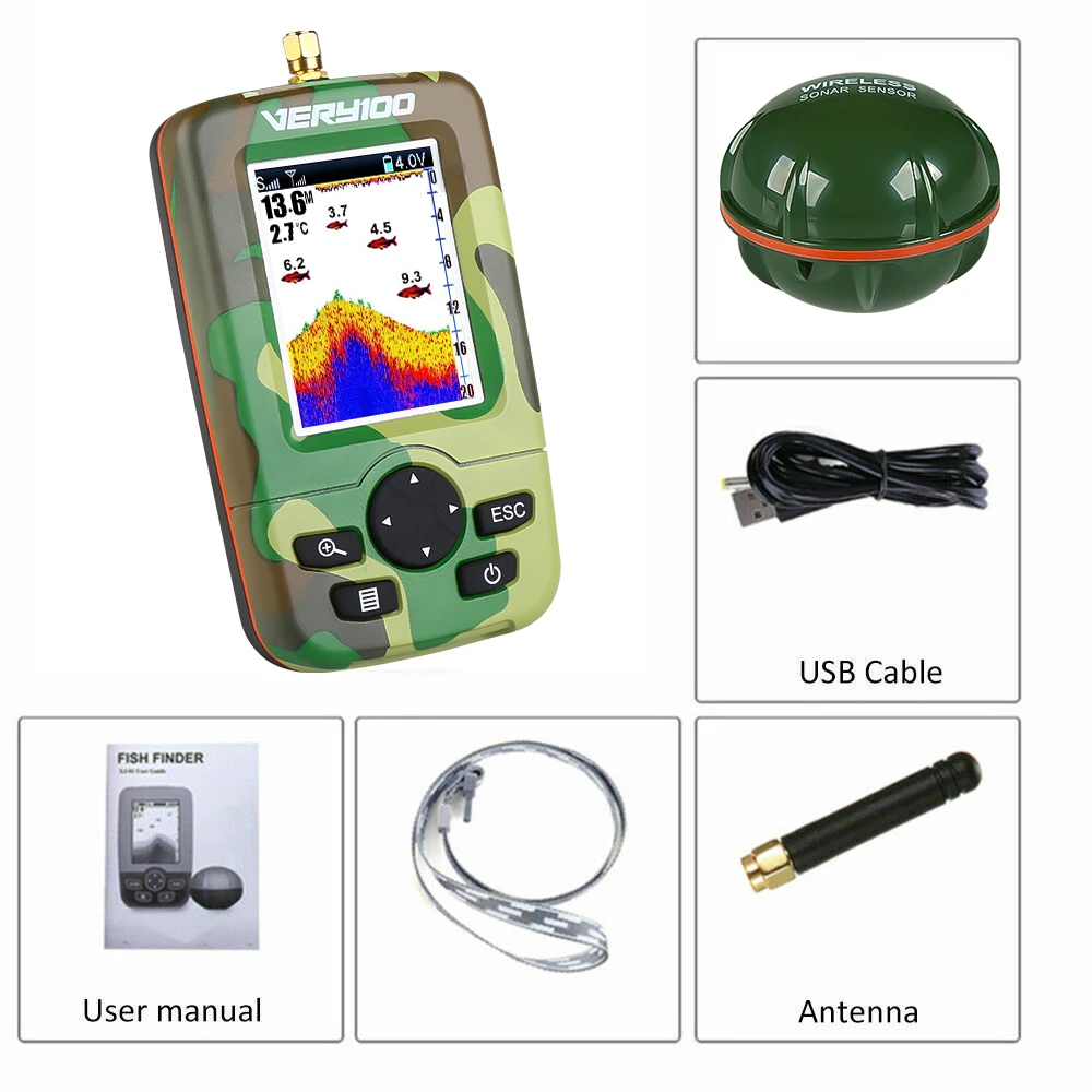 Portable Sonar LCD Wireless Fish Finder Fishing Lure Echo Sounder Fishing Finder Fishfinder Tools Outdoor Find Fish Accessories enlarge