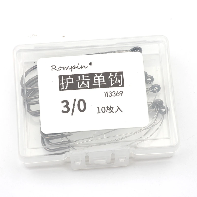 Rompin 10 шт./кор. W3369 рыболовный крючок без колючий размеры 1/0 3/0 басы из