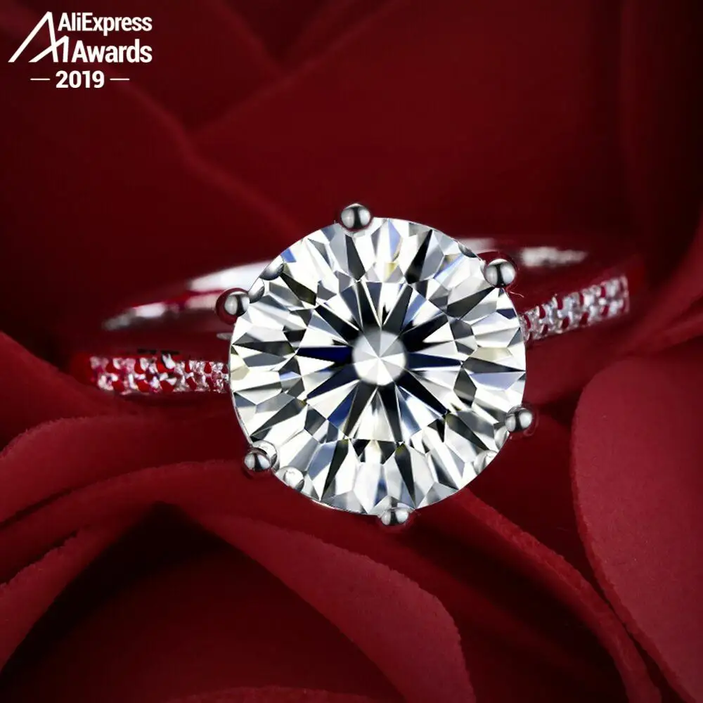 Кольцо круглое из серебра 925 пробы с бриллиантами 10 мм|Кольца| |