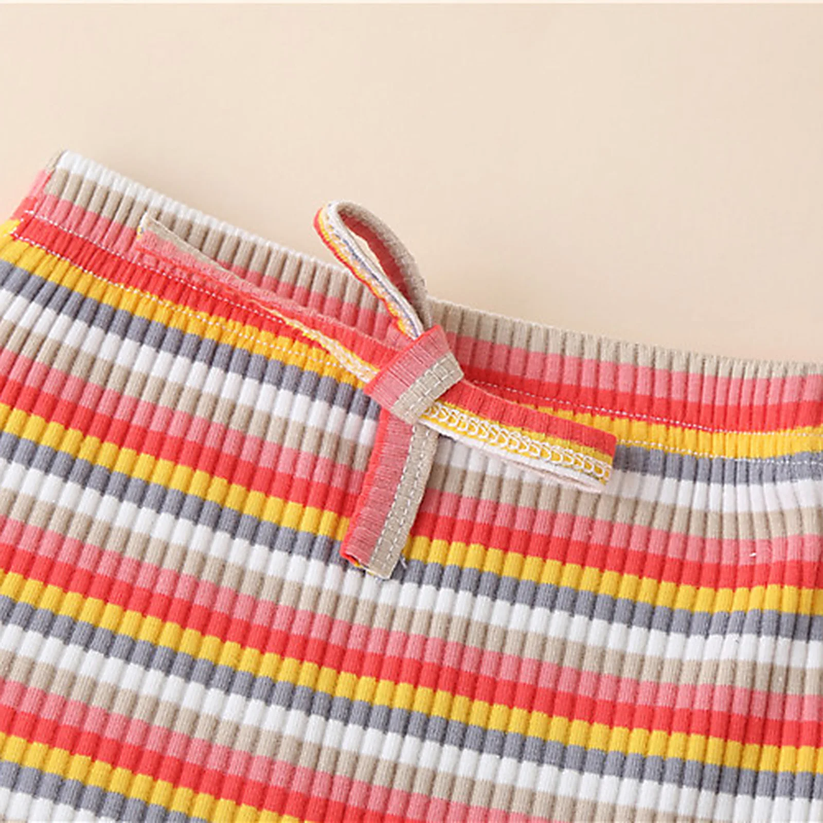 

0-18M Summer Baby Girls Boys Clothes Sets Rainbow Striped Strap Sleeveless Belt Vest Tops Shorts 3 Color