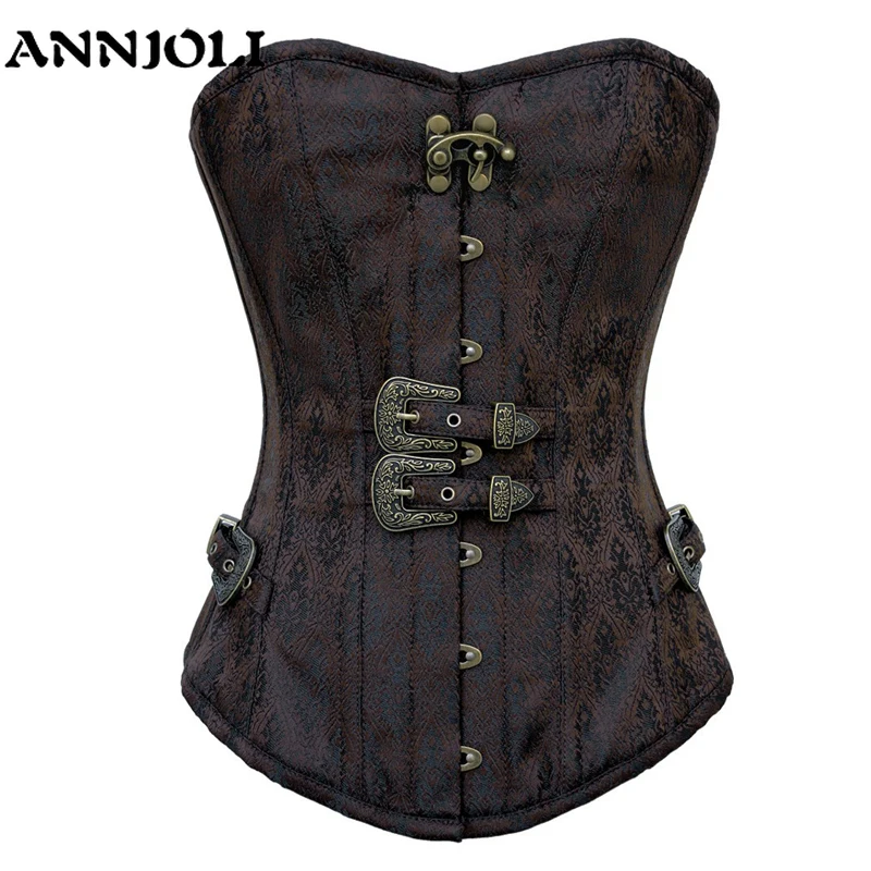 Annpretty Ретро стимпанк стильный корсет с пряжкой сексуальный готический на талии