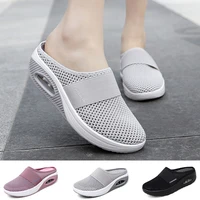 sneakers air cushion women walking shoes comfortable breathable casual mother shoes platform increasing height slip on sandals