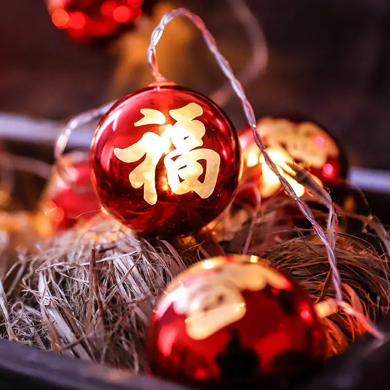 Fariry китайский красный шар фу слово батарея USB гирлянды светодиодный свет