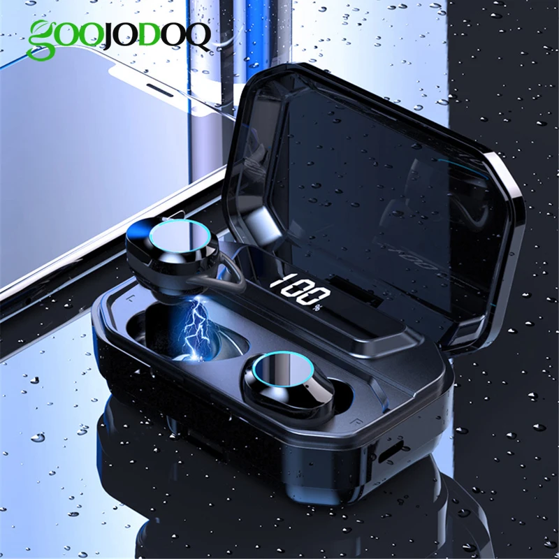 G02 TWS 5,0 стерео Bluetooth наушники беспроводные наушники 4000 мАч IPX7 водонепроницаемые Bluetooth наушники Спортивная гарнитура Touch - Цвет: With digital display