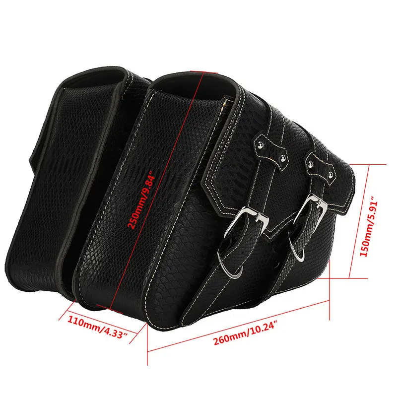 Универсальный 1 комплект мотоциклетная Боковая Сумка черная искусственная