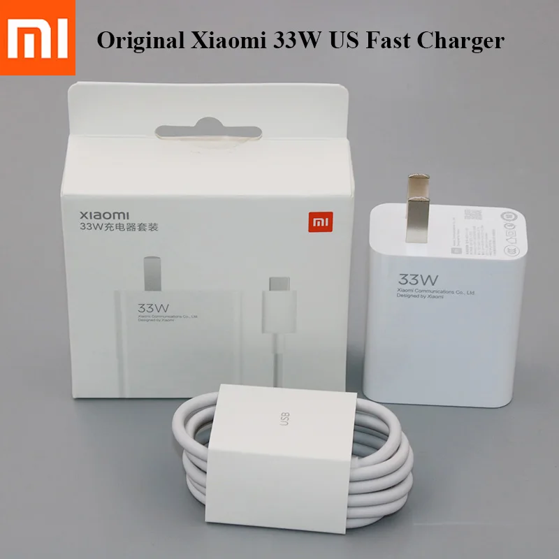 

Original Xiaomi 33W US Fast Charger Type C Cable Turbo Charge For Mi 10 10T lite POCO X3 NFC F3 F2 Redmi K40 Note 9 S MDY-11-EZ