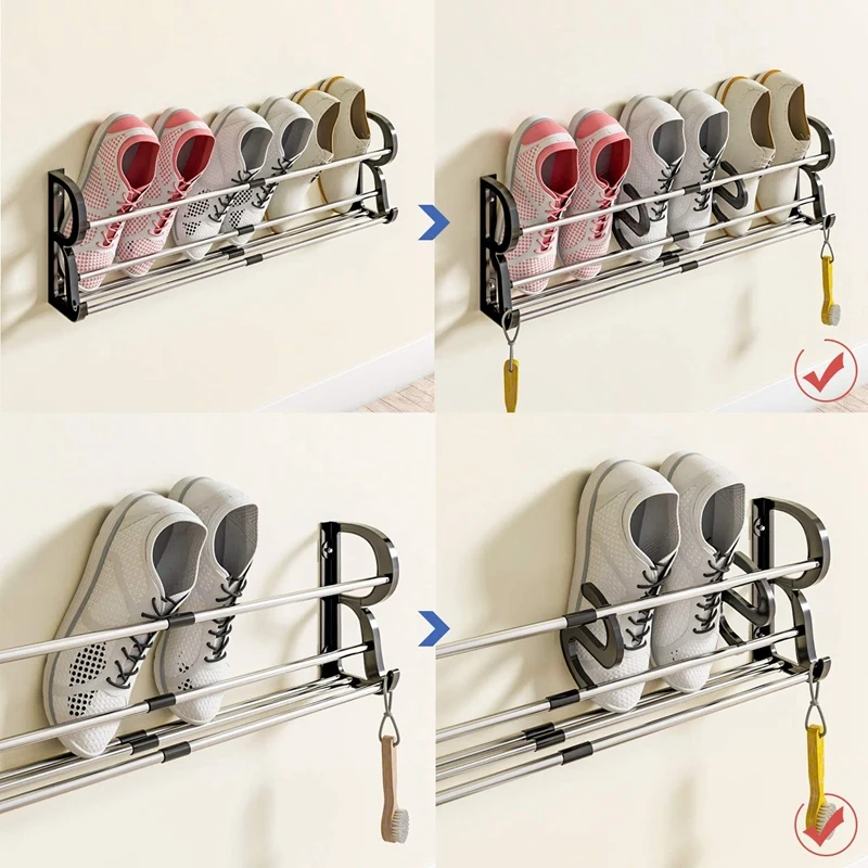 

Slippers family after the door after the door of the household free punching shoes artifact door shoe rack simple bathroom