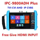 Лучшие продажи IPC-9800ADH плюс IP Камера тестер TVI CVI AHD CCTV IP CVBS CCTV Камера тестер HDMI вход и выход POE выходная мощность RJ45 TDR IPC тестер