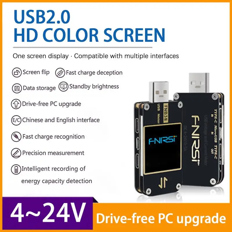 

Voltmeter FNIRSI FNB38 Current Voltage Meter USB Tester QC4 PD3.0 2.0 PPS Fast Charging Protocol Capacity Tester Tool​​