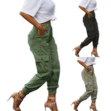 Y2K Multi-pocket High Waist Cargo Pants Ladies Casual Sweatpants Fashion Streetwear Loose Version Type 2021