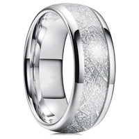 8mm fashion mens ring inlay polished alloy classic wedding engagement bands unisex rings accessories
