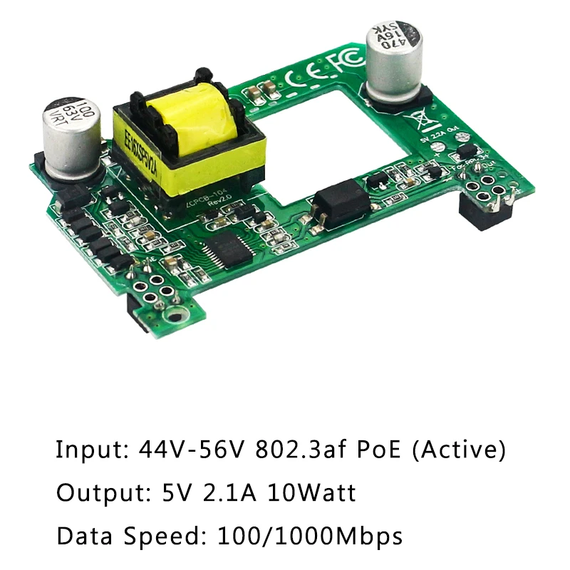 Raspberry Pi PoE HAT 5 в 2 А крышка с активным питанием через Ethernet радиатором для 4 Модель B/3B