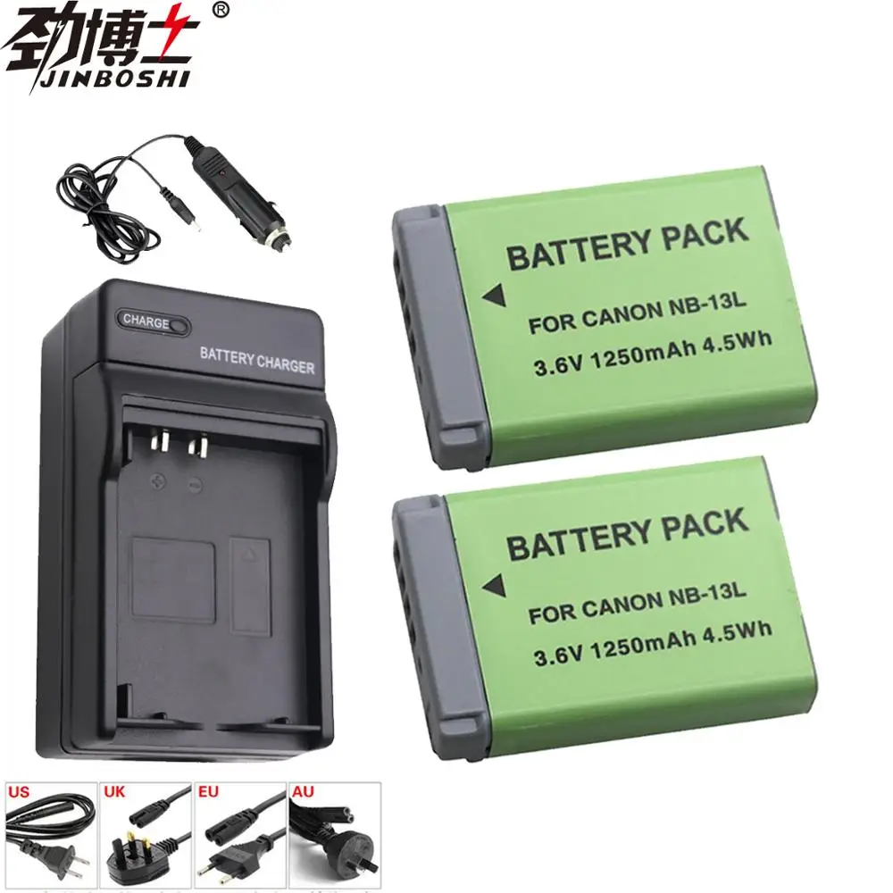 2 шт 1250mAh NB-13L NB 13L батарея камеры + зарядное устройство для Canon PowerShot G5 X G5X G7 G7X Mark II G9