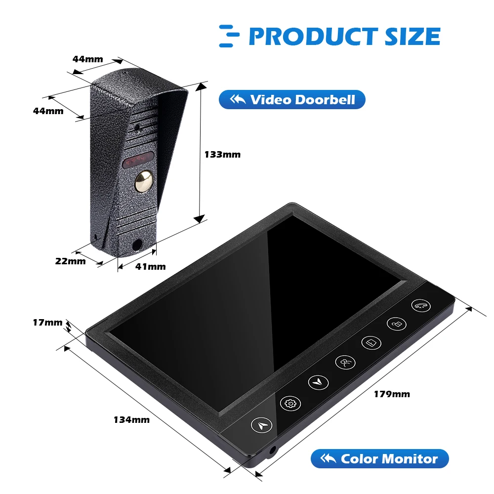Видео-дверной звонок Домофон для дома Ночное видение устройства 7 дюймовым