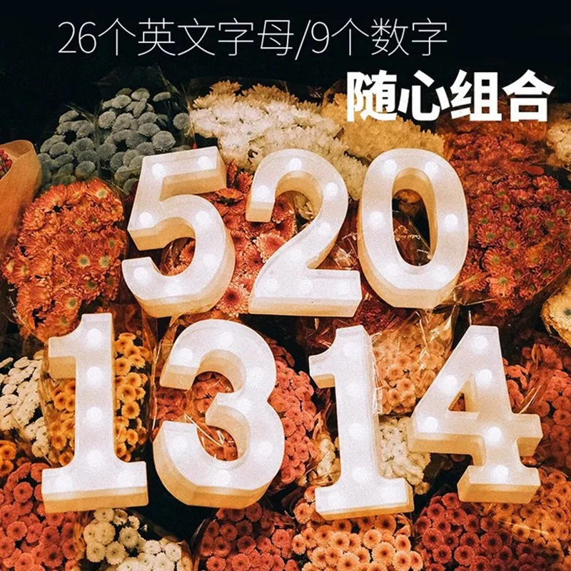 

LED lettere luminose Night Light English Alphabet Number Lamp Wedding Party Decoration Christmas Home Decoration Accessories