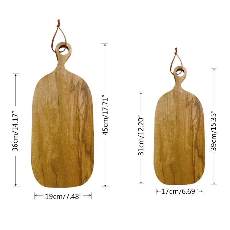 

Wood Cutting Board with Handle Serving Tray Cheese Bread Sandwich Plate Kitchen Chopping Blocks