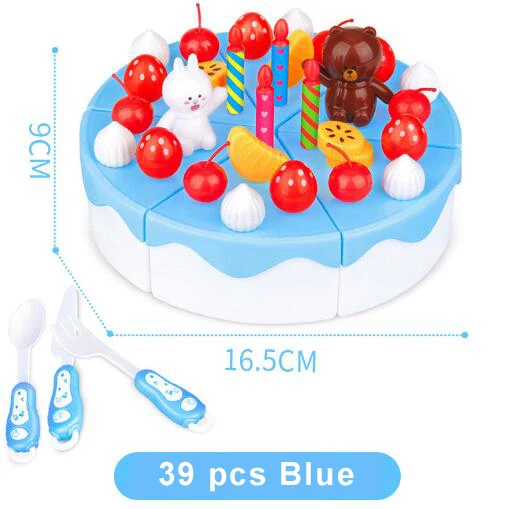 

39 Kitchen Toys Cake Food DIY Pretend Play Fruit Cutting Birthday Toys for Children Plastic Educational Baby kids Gift
