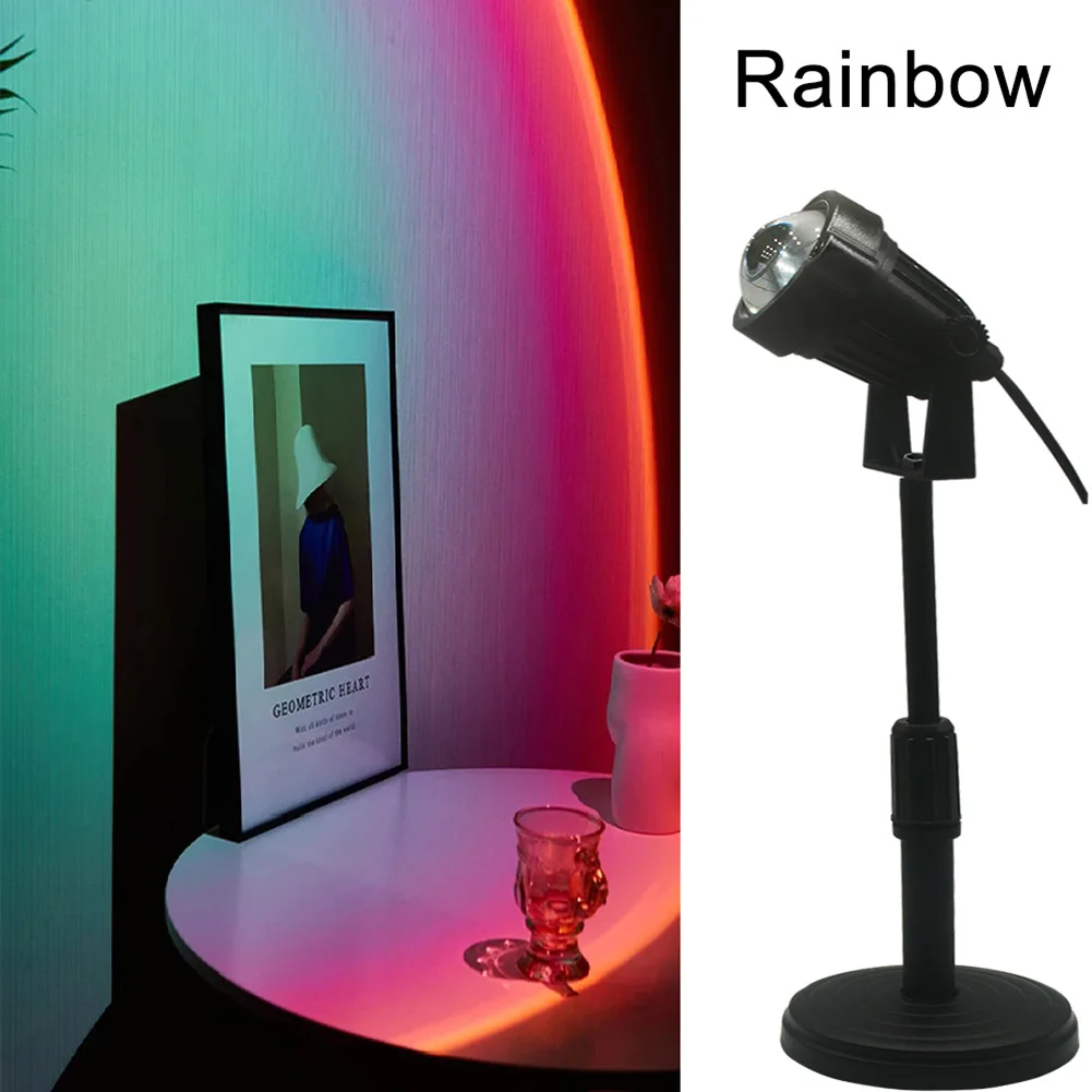

Rainbow Sunset Projection Atmosphere Night Light Home Bedroom Colorful Lamp Rainbow Sun Ocean Blue Peony Red Green