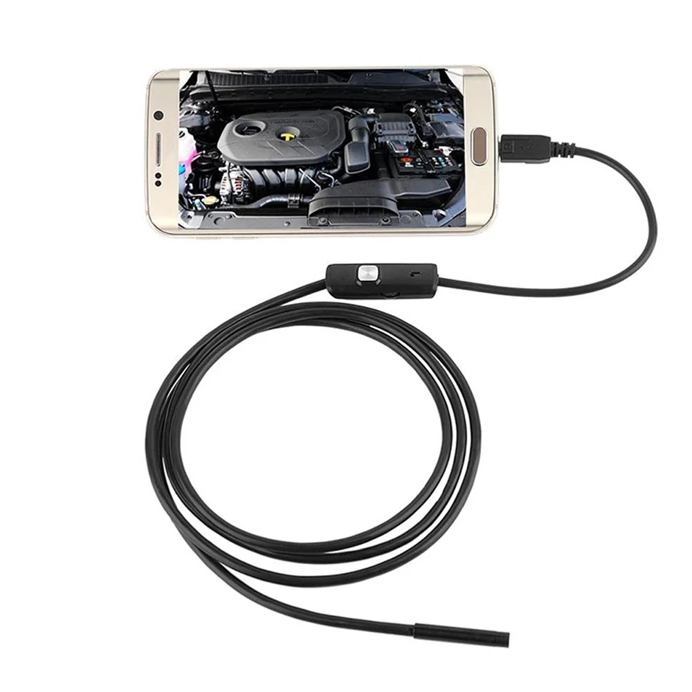 Эндоскоп IP67 Водонепроницаемый 7 мм 1 М камера Android Мини гибкий эндоскоп 6